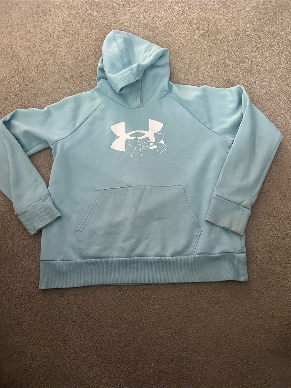 Under Armour youth Light Blue Crewneck Sweatshirt with White Logo